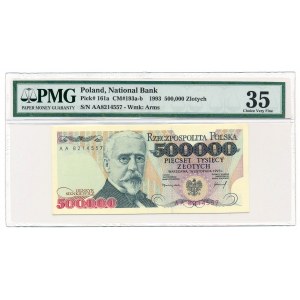 500.000 złotych 1993 -AA- PMG 35 - rzadki