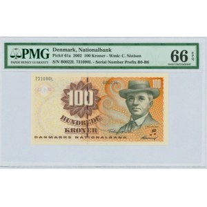 Denmark 100 kroner 2002 - PMG 66 EPQ