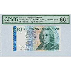 Szwecja 100 koron 2001-02 - PMG 66 EPQ