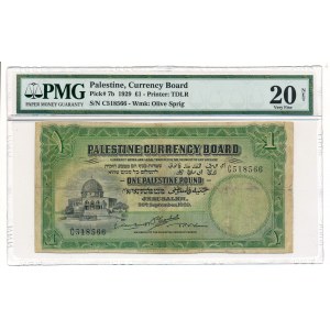 Palestine 1 pound 1929 - PMG 20 NET