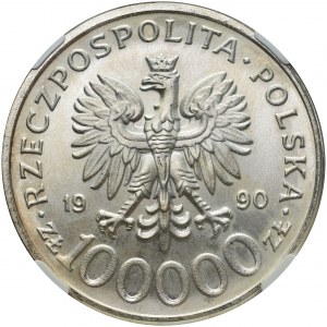 100.000 złotych 1990 Solidarność - TYP C - NGC MS64