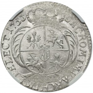 August III Sas, Dwuzłotówka Lipsk 1753 - duża głowa