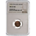 1 grosz 1935 NGC MS63 RB