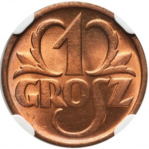 1 grosz 1937 - NGC MS66 RD