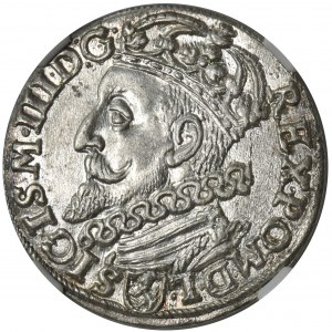 Sigismund III Vasa, 3gr Cracow 1600 - NGC MS61
