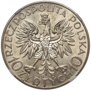Głowa Kobiety 10 złotych 1932 Warszawa - NGC AU58