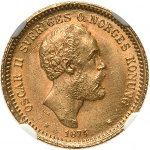Szwecja, Oskar II 10 koron 1874 - NGC MS66 