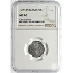 General Government 20 groszy 1923 - NGC MS63