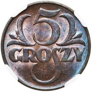 5 groszy 1936 NGC MS64 RB