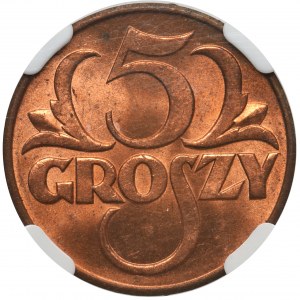 5 groszy 1938 NGC MS64 RD