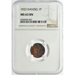 Free City of Danzig 1 pfennig 1923 - NGC MS63 BN