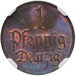 Free City of Danzig 1 pfennig 1930 - NGC MS65 RB