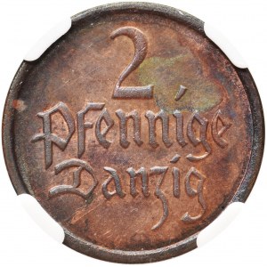 Wolne Miasto Gdańsk 2 fenigi 1923 - NGC MS63 BN