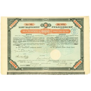 Mortgage bond Galicyjskie Towarzystwo Kredytowo Ziemskie 2.000 koron 1893 rare