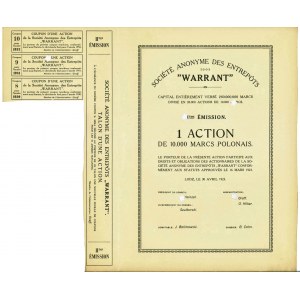 S.A Składów Towarowych Warrant Em.2 1x 10.000 marek 1923