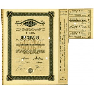 S.A Składów Towarowych Warrant Em.2 10x 10.000 marek 1923
