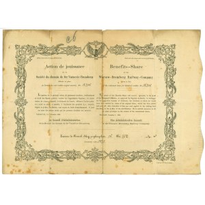 Droga Żelazna Warszawsko-Bydgoska Akcya pożytkowa 100 ruble 1864