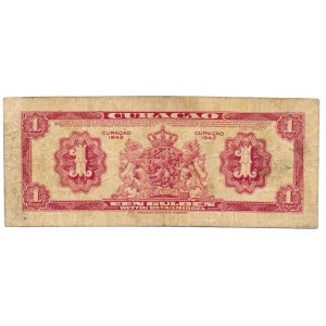 Curacao 1 gulden 1942 bez serii - niesamowity numer 0000003