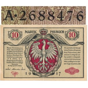 10 marek 1916 Generał biletów - rare Berlin III font
