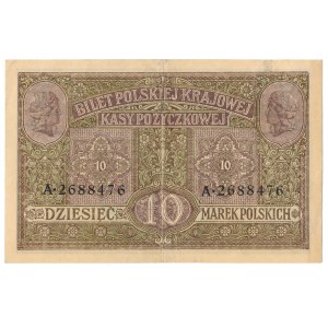 10 marek 1916 Generał biletów - rare Berlin III font