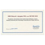 1.000 złotych 1941 MCSM 1010 with certificate