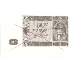 1.000 złotych 1941 - destrukt z przekreśleniami