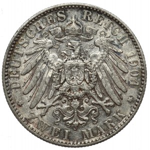 Niemcy, Saksonia 2 marki 1904 E