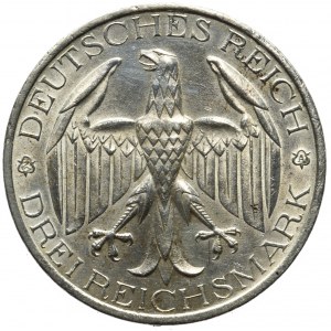 Germany, Weimarer Republik 3 mark 1929 A Vereinigung Waldecks mit Preussen