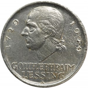 Germany, 5 mark 1929 A Gotthold Ephraim Lessing 1729-1929