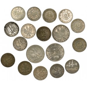 Coin lot of more interesting Polish silver coins from the interwar period. 