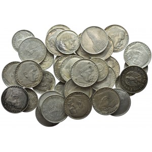 Coin lot - German silver coins - Hindemburg/ Church. 