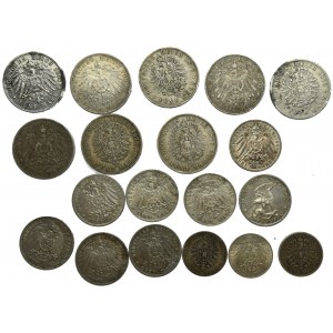 Niemcy - Duży zestaw: 5,3 i 2 marki 1876-1914