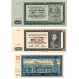 Czechy i Morawy - Zestaw 3 banknotów