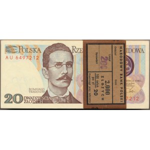 Paczka bankowa 20 złotych 1982 -AU- 100 sztuk 