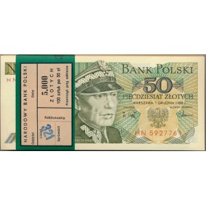 Paczka bakowa 50 złotych 1988 -HN- 100 sztuk 