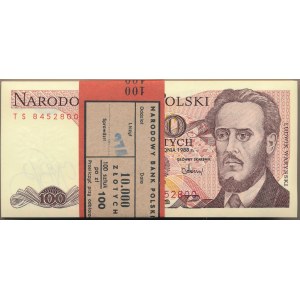 Paczka bankowa 100 złotych 1988 -TS- 100 sztuk 