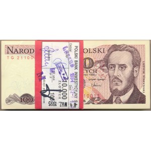 Paczka bankowa 100 złotych 1988 -TG- 100 sztuk 