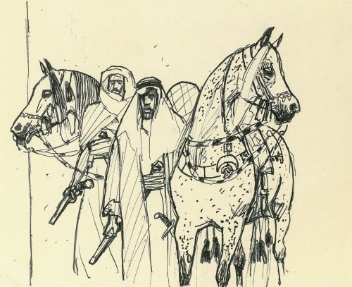 Ludwik MACIĄG (1920-2007), Uzbrojeni Arabowie z końmi