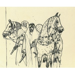 Ludwik MACIĄG (1920-2007), Armed Arabs with horses