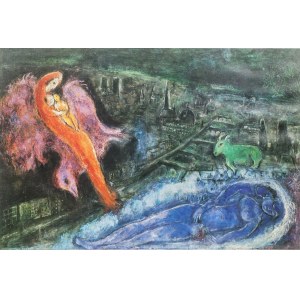 Marc CHAGALL, 20th century Russia/France. (1887 - 1985), Bridges over the Seine, 1954.