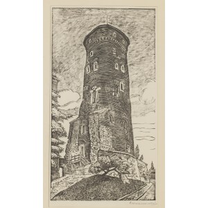 Kazimierz WISZNIEWSKI, Polen, 20. Jahrhundert. (1894 - 1960), Sandomierz-Turm auf dem Wawel-Schloss, um 1948.