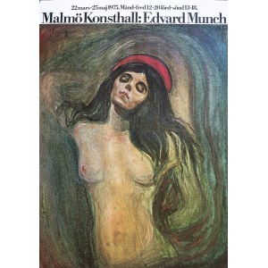 Edward MUNCH, Norwegia, XX W. (1863 - 1944), Plakat wystawy monograficznej w Malmo, Szwecja z 1975 r.