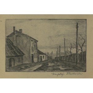 Krzysztof PŁOCHOCKI, 20th century Poland, Street in a town, circa 1950.