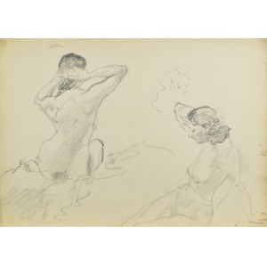 Kasper POCHWALSKI (1899-1971), Studia aktu kobiecego w dwóch pozach, 1953