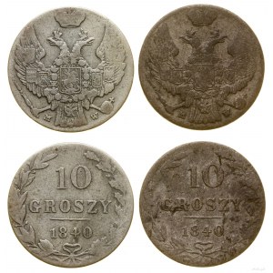 Polen, Lot 2 x 10 groszy, 1840 MW, Warschau