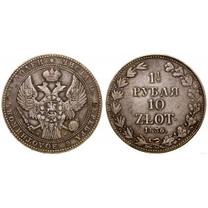 Poland, 1 1/2 rubles = 10 zlotys, 1836 MW, Warsaw