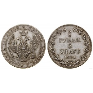 Polska, 3/4 rubla = 5 złotych, 1839 MW, Warszawa