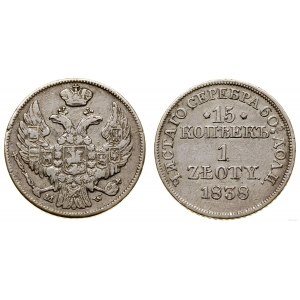 Polska, 15 kopiejek = 1 złoty, 1838 MW, Warszawa