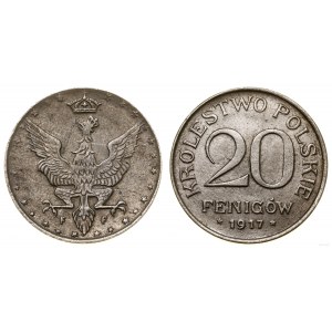 Polska, 20 fenigów, 1917 F, Stuttgart