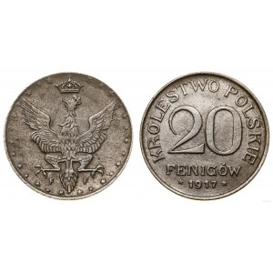 Polen, 20 fenig, 1917 F, Stuttgart